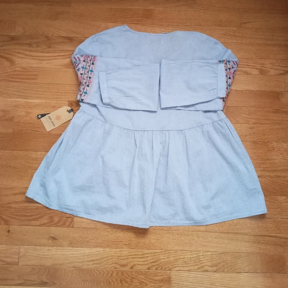 Ruff Hewn chambray boho top Size L - Picture 2 of 8